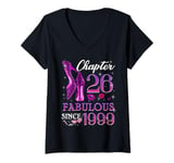 Womens Chapter 26 Fabulous Since 1999 26th Birthday Queen Diamond V-Neck T-Shirt