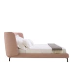 Ligne Roset - Desdemone Bed 160x200 High, Black Lacquered Steel, Fabric Cat. D, Harald 3 Mastic 4182 - Senger - Nasrallah & Horner