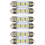 6X C5W 3 LED SMD 5050 36mm Plaque Xenon Blanc Ampoule Navette Festons Dome Plafonnier Voiture