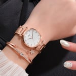 JZDH Women Montres Montres Femmes avec Bracelet Numéro Arabe Quartz Regarder Rose Gold Gold INOX Horlogerie Montre-Bracelet Montres Décoratives Décoratives pour Femmes (Color : C)