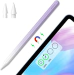 Stylet Pour Ipad, Chargement Magnétique Sans Fil Avec Fonction Palm Rejection Tilt Compatible Avec Ipad Pro 12.9 (3/4/5/6), Ipad Pro 11(1/2/3/4), Air 5/4Ème, Ipad Mini 6Ème, Violet