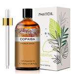 PHATOIL Huile Essentielle Copaïba 100 ml, Huile Essentielle pour Diffuseur Aromathérapie, Huile de Copaiba Pure Naturelle pour Humidificateur, DIY Bougies