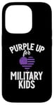 Coque pour iPhone 14 Pro Purple Up pour enfants militaires Army Purple Military Child