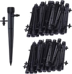 100pcs Micro-asperseur D'irrigation Goutte à Goutte, 360 Degrés 8 Trous d'eau Flux Irrigation Emetteurs pour Tube de 1/4 (4-7mm), pour Système D'irrigation Goutte à Goutte de Jardin,Noir