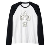 Spooky Cute Boo Ghost Easy Lazy Last Minute Halloween Costum Raglan Baseball Tee