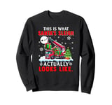 Santa's Sleigh Actually Looks Like Crane Truck Santa Driver Sweatshirt