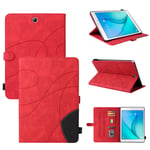 Coque Pour Tablet Samsung Galaxy Tab A 9.7 Sm-T550,Etui Pour Tablet Samsung Galaxy Tab A 9.7 Sm-T550 Pu Housse Flip Coque Avec Built Stand Et Magnétique Fermeture Bande,Rouge