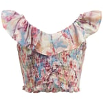 Bardot Junior Ayala Shirred Crop Top Azure Floral | Rosa | 8 years