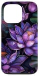 iPhone 13 Pro Purple Lotus Flowers Beautiful Floral Flower Case