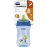 Chicco Advanced Cup Gobelet anti-goutte pour enfants, 266 ml, tasse Biberon 12 mois pour apprendre à boire, gobelet avec paille et bec ergonomique et valve facile à saisir, sans BPA, bleu ou bleu