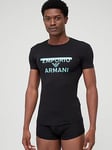 Emporio Armani Bodywear Megalogo T-Shirt &amp; Trunks Set - Black , Black, Size S, Men