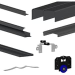 Slid'up By Mantion - Kit slid'up 280 aluminium anodisé noir pour 3 portes de placard coulissantes 18 mm - rail 3 m - 50 kg