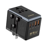 DUDAO Travel Adapter 65W GaN 2xUSB-C + 2xUSB-A