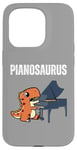 Coque pour iPhone 15 Pro Dinosaure drôle + piano = pianosaure