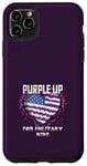 Coque pour iPhone 11 Pro Max Purple Up pour enfants militaires Heart Love America Military