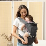 6-in-1 Baby Carrier for Newborn, Toddler, Ergonomic Baby Warp Carrier, Grey