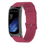 Samsung Gear Fit2 Pro Hengittävä kanvas kangas vaihdettava kellon ranneke metalli soljella - Punainen