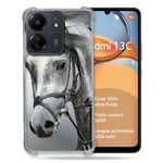 Cokitec Coque Renforcée pour Xiaomi Redmi 13C 4G Animal Cheval Blanc