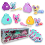 #sbabam Funny Box My Little Princess Pet in My Bag Lot de 3 Sacs à Main avec Chiot Qui se transforme en Barrette à Cheveux, à Suspendre au Sac à Dos, Jeux pour Filles + 3 Ans