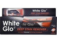 White Glo_Set Charcoal Deep Stain Remover Whitening Toothpaste With Activated Carbon 100Ml + Brush