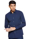 Tommy Jeans Homme Tjm Original Stretch Shirt Dm0dm04405 Chemises À Manches Longues Hauts Tissés, Bleu (Black Iris), L EU