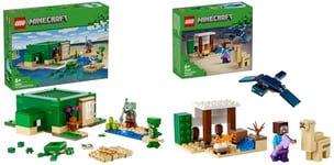 LEGO 21254 Minecraft La Maison de la Plage de la Tortue, Jouet de Construction avec Accessoires & 21251 Minecraft L’Expédition de Steve dans Le Désert, Jouet de Construction de Jeu Vidéo