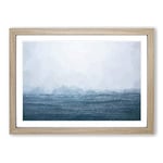 Big Box Art Ocean Rain in Cambodia in Abstract Framed Wall Art Picture Print Ready to Hang, Oak A2 (62 x 45 cm)