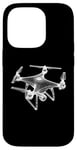 Coque pour iPhone 14 Pro Drone 3D Wireframe - Drone volant vintage amateur de pilote