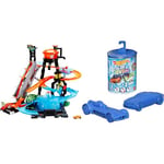 Hot Wheels City Gator Car Wash Connectable Play Set with Diecast and Mini Toy Car, Ages 5-8 Year Olds, FTB67 & Color Reveal (2 Pack) 1:64 Scale Vehicles with Surprise Reveal & Repeat Color-Change