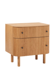 west elm Ellington 2 Drawer Bedside Table, Oak Veneer