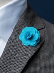 Turkos lapel pin blomma ros