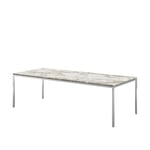 Knoll - Florence Knoll High Table, Rektangulär, 200 x 90 cm, skiva i Statuarietto marmor - Ruokapöytä - Florence Knoll - Valkoinen - Metalli/Kivi