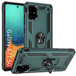 Coque de téléphone pour Samsung Galaxy A71 5G [Qualité Militaire] Absorption des Chocs Coque Anti-Rayures avec Anneau de Support de Voiture et béquille pour Samsung Galaxy A71 5G – Bleu Sarcelle