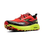 Brooks Homme Cascadia 18 Sneaker, Cherry Tomato Lime Black, 42.5 EU