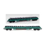 [FR] Rivarossi FS 4-AXLE STAKE WAGON WAGON TYPE RES GREEN LIVERY LOADED EP.VI 1: