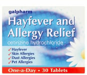 30 TABLETS - HAYFEVER & ALLERGY RELIEF - Cetirizine 10mg URTICARIA - ITCHY R
