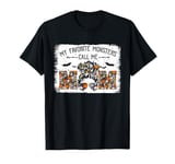 My Favorite Monsters Call Me Mom Messy Bun Happy Halloween T-Shirt