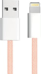 Cable Iphone, Chargeur Iphone [Certifié Apple Mfi], Nylon Tressé Rose, Cordon Usb Charge Rapide, Connecteur Lightning, Ultra Durable, Cable Pour Iphone 14/13/12.., Ipad, Airpod, (1m), 600400