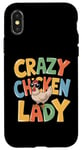 Coque pour iPhone X/XS Crazy Chicken Lady Farm Œufs frais Coq Agriculteur de volaille