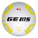 GEMS UN07-0307 Olympique Academy Unisex Ballon de Football récréatif Blanc/Jaune Taille 4