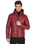 D'Arienzo Blouson Cuir Bordeaux Homme Doudoune Capuche Cuir Véritable Made in Italy Teo 58/4XL/Bordeaux