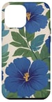 Coque pour iPhone 14 Plus Hawaï, hibiscus bleu et été, fleurs tropicales hawaïennes