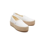 Toms Valencia 100% Cotton WoMens White Espadrilles material_cotton - Size UK 6