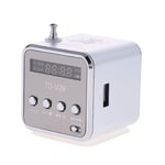 Mini Radio FM,haut-parleurs numériques portables avec récepteur,Support de carte TF,interface d'entrée audio en ligne intégrée,Support de disque U,TD-V26 - Type Silver