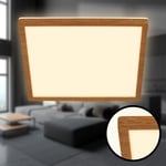 BRILONER - Plafonnier LED à lumière indirecte, plat, lumière blanche chaude, lampe LED, plafonnier LED, lampe de salon, panneau LED, lampe de cuisine, lampe de chambre, 29x29x3 cm, cadre en bois