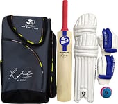 SG My First Kit KL RAHUL Signed (Multicolor, Age: 7-8 Years) | Includes: 1 Bat, Leg Guard & 1 Pair Batting Gloves | Ideal Junior Cricket | for Tennis Ball | Lightweight Boys, 7-8 Year