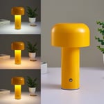 Led Creative Mushroom Uppladdningsbar Bordslampa 3w 3 Belysning Yellow