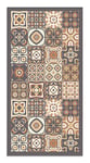 Panorama Tapis du Sol Vinyle Carreaux Ciments Marron 80x250 cm - Tapis de Cuisine en PVC Linoléum Vinyle - Antidérapant Lavable Ignifuge - Tapis pour Cuisine Bureau Salon - Protection du Sol