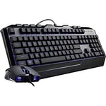 Cooler Master Devastator 3 Combo Clavier & Souris Gaming - QWERTZ Allemand DE - Clavier à Membrane avec Rétroéclairage LED 7 Couleurs, Touches Multimédia Dédiées, Repose-Poignet, Souris Gaming MM110