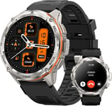 Tank T3 Ultra Montre Connectée Homme Gps- 60 Jours D'autonomie 50m Étanche, Boussole Baromètre Appel 1.43"" Amoled Toujour Activé, Smartwatch Homme Acier Inoxydable Fréquence Cardia[Con080217]